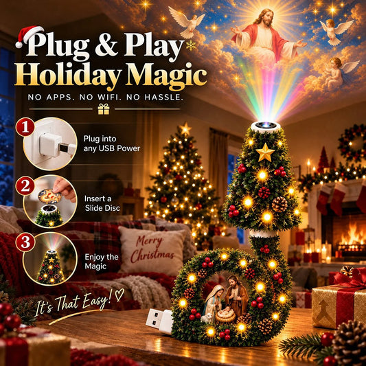 ✝️ USB Jesus 5D Projection Light ✨ 5 Sacred Christmas Scenes 🎄