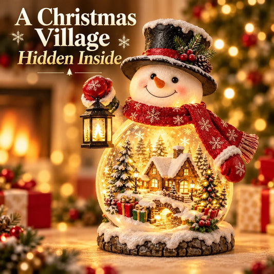 ✨ 'Snowman Glow' Christmas Village – A Festive Glowing Table Decoration for the Holidays