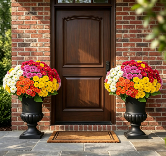 💥Last Day 50% OFF🌼- Artificial Outdoor Sunset Mums Flowers - UV resistant, Waterproof, Windproof