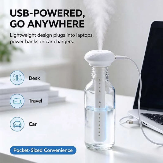 🔥HOT SALE🔥Mini USB Cool Mist Portable Donut Humidifier, Unlimited Water Tank Small Desktop Mist Maker 💧