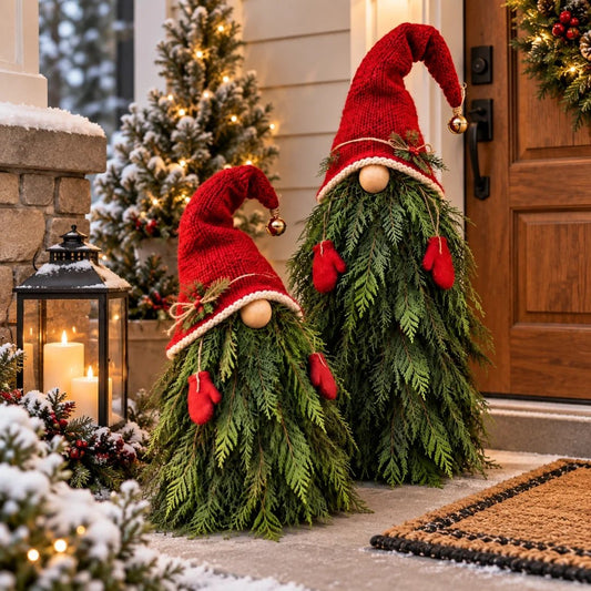 Whimsical Winter Gnome Porch