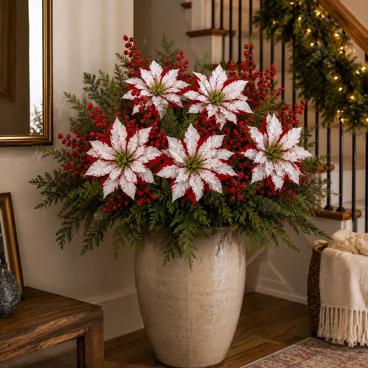 🌸Classic Red Poinsettia Planter Inserts – The #1 Christmas Flower That Never Wilts, Never Fades, Never Needs Watering