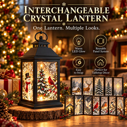 🎄 Interchangeable Crystal Lantern – Festive LED Holiday Decoration