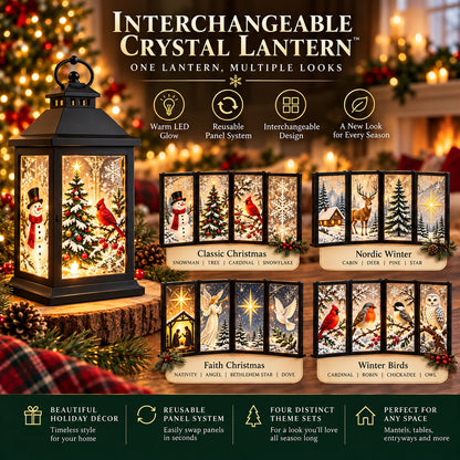 🎄 Interchangeable Crystal Lantern – Festive LED Holiday Decoration