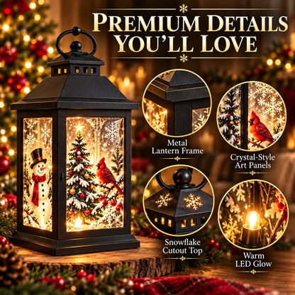 🎄 Interchangeable Crystal Lantern – Festive LED Holiday Decoration
