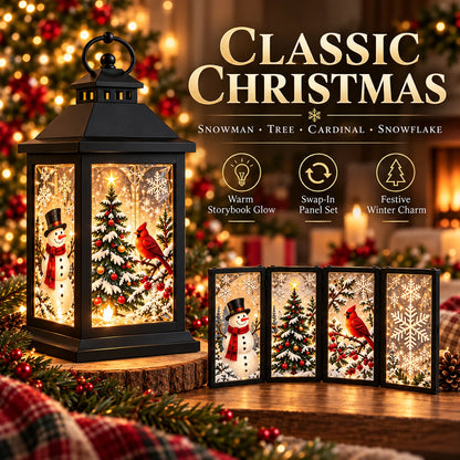 🎄 Interchangeable Crystal Lantern – Festive LED Holiday Decoration