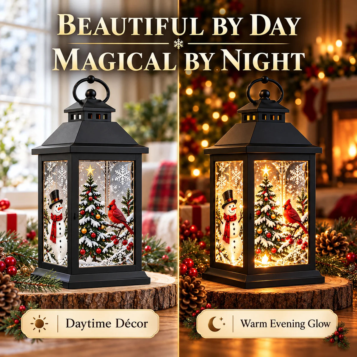🎄 Interchangeable Crystal Lantern – Festive LED Holiday Decoration