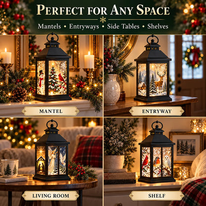 🎄 Interchangeable Crystal Lantern – Festive LED Holiday Decoration