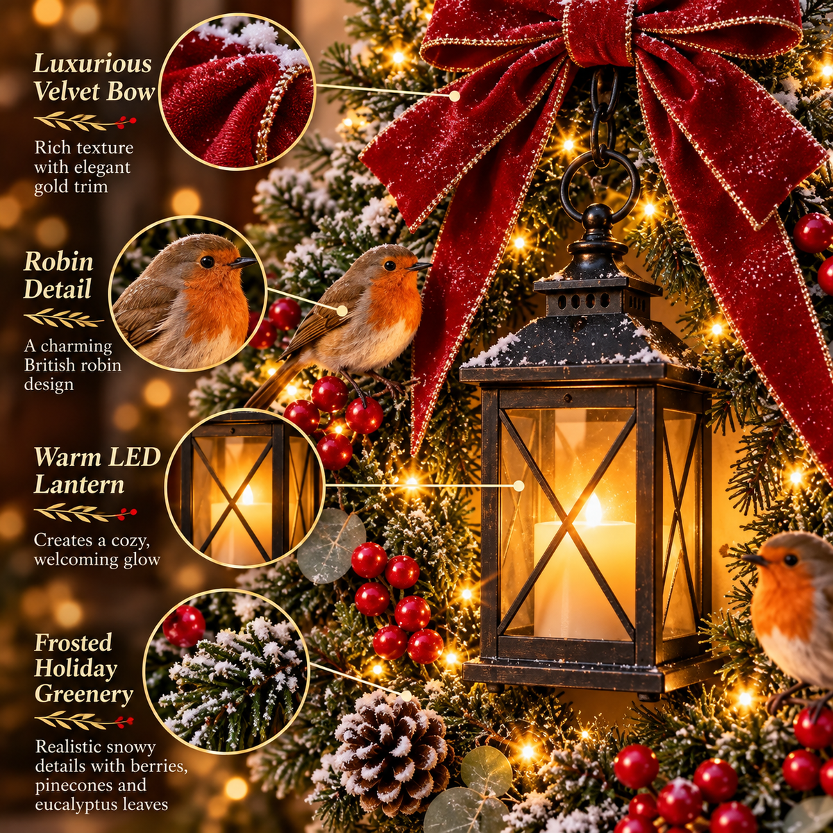 🎄✨ Last Chance – 49% OFF! 🐦 A Robin Glow™ Lighted Christmas Wreath – Bring Holiday Magic to Your Door!