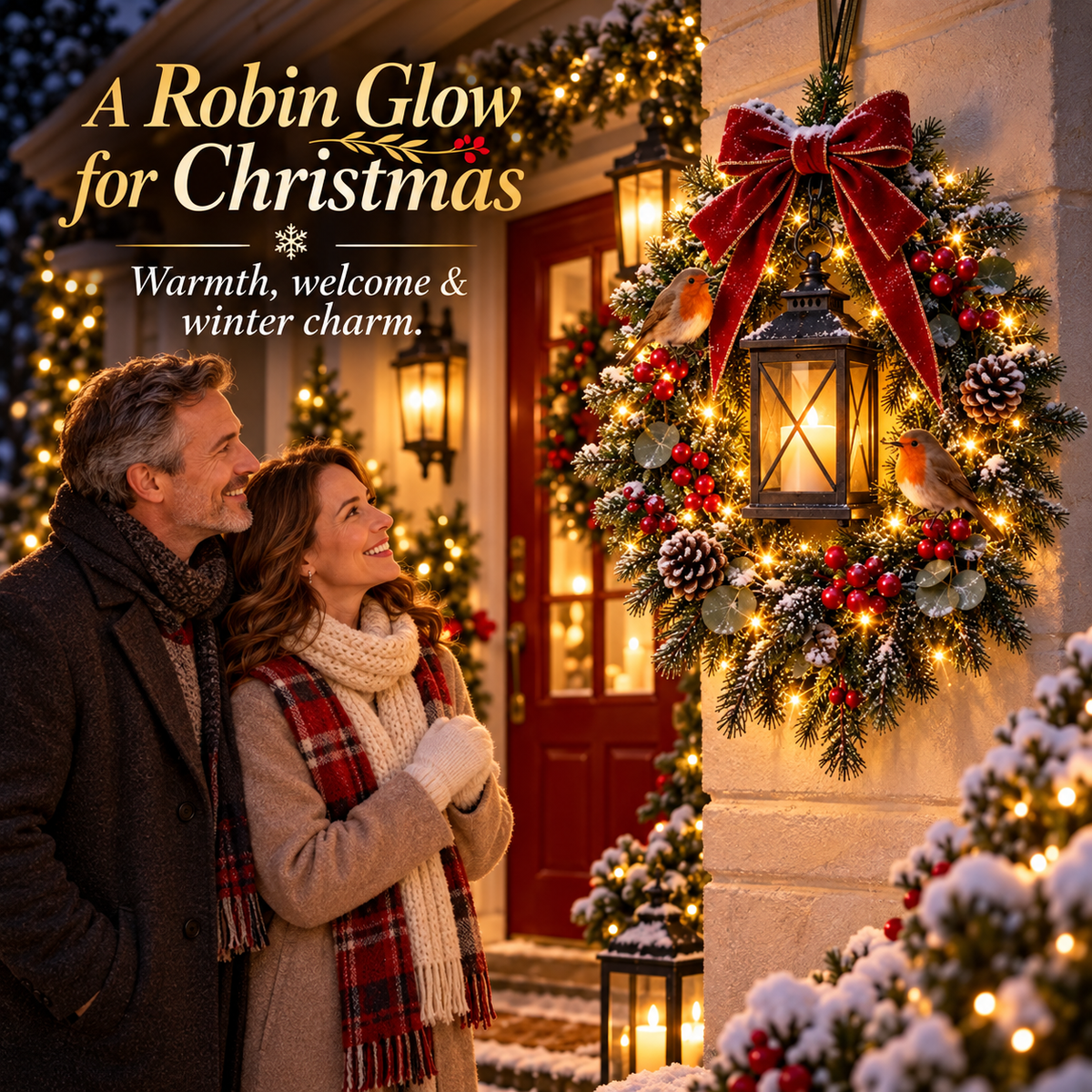 🎄✨ Last Chance – 49% OFF! 🐦 A Robin Glow™ Lighted Christmas Wreath – Bring Holiday Magic to Your Door!