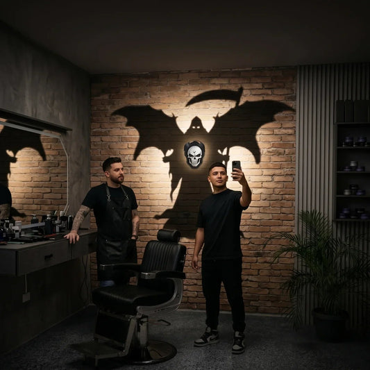 💯💀 Grim Reaper Shadow Projection Wall Light – No-Drill Halloween Decor