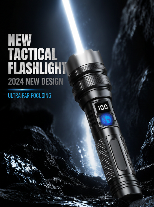 💎🔥 50% OFF – Ultra-Bright LED Flashlight with Telescopic Zoom, Power Bank & Digital Battery Display