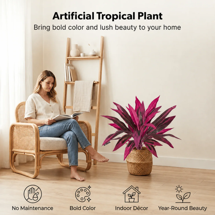 Over 1,200+ sold this month! ⚡Mini Boston Fern with Pink & Purple Foliage – Compact Size, Big Tropical Style