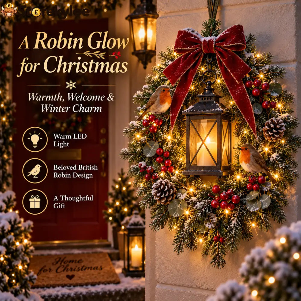 🎄✨ Last Chance – 49% OFF! 🐦 A Robin Glow™ Lighted Christmas Wreath – Bring Holiday Magic to Your Door!