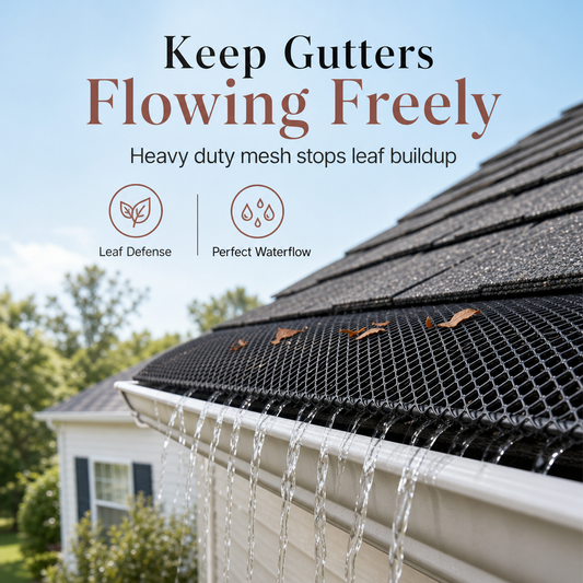 🍃 Thickened Gutter Guard Mesh Roll – 15cm × 6m Leaf Filter Net with 10 Fixing Pegs